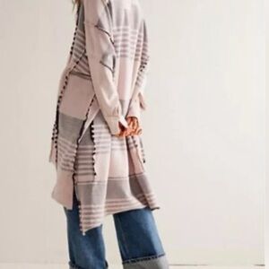 Free People Striped Long Cardigan